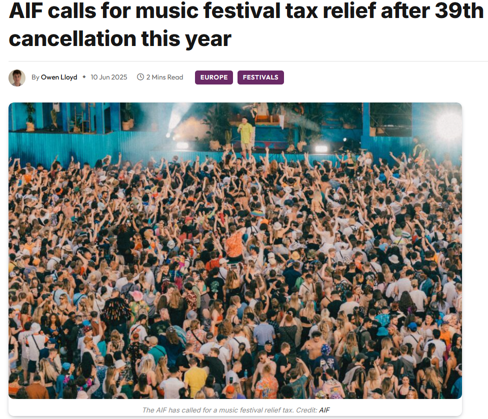Tax relief for festivals?